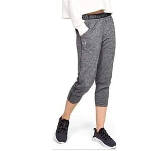 Under Armour Pants Womens X Small Black Grey Heathered Play Up‎ Capri Loose